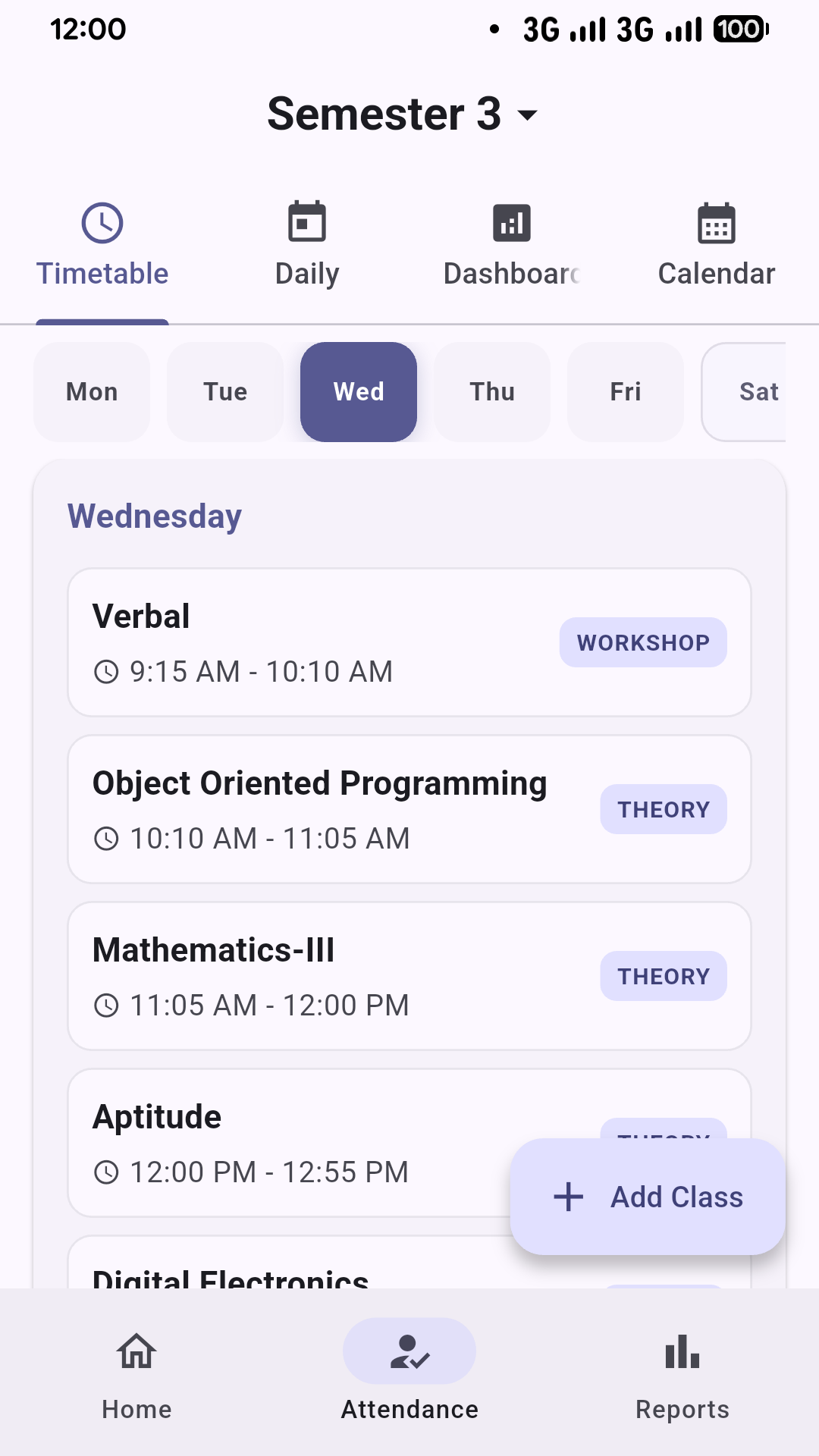MyGradePilot Timetable